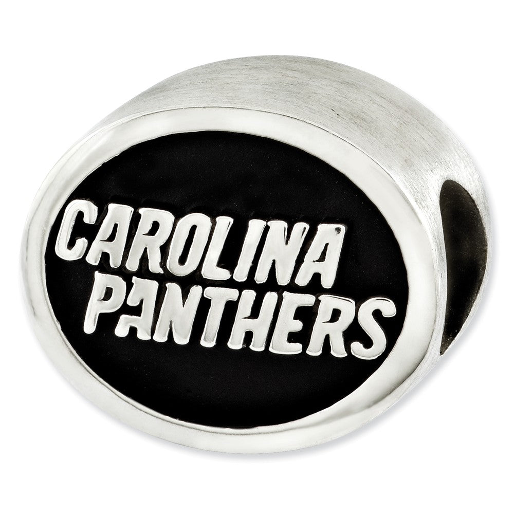 Sterling Silver LogoArt Enameled Carolina Panthers NFL Bead