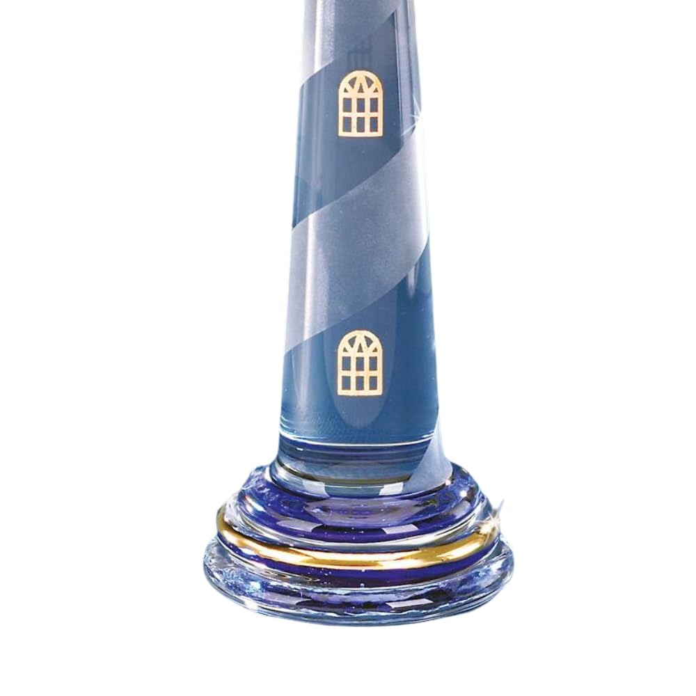 Blue Lighthouse Glass Figurine