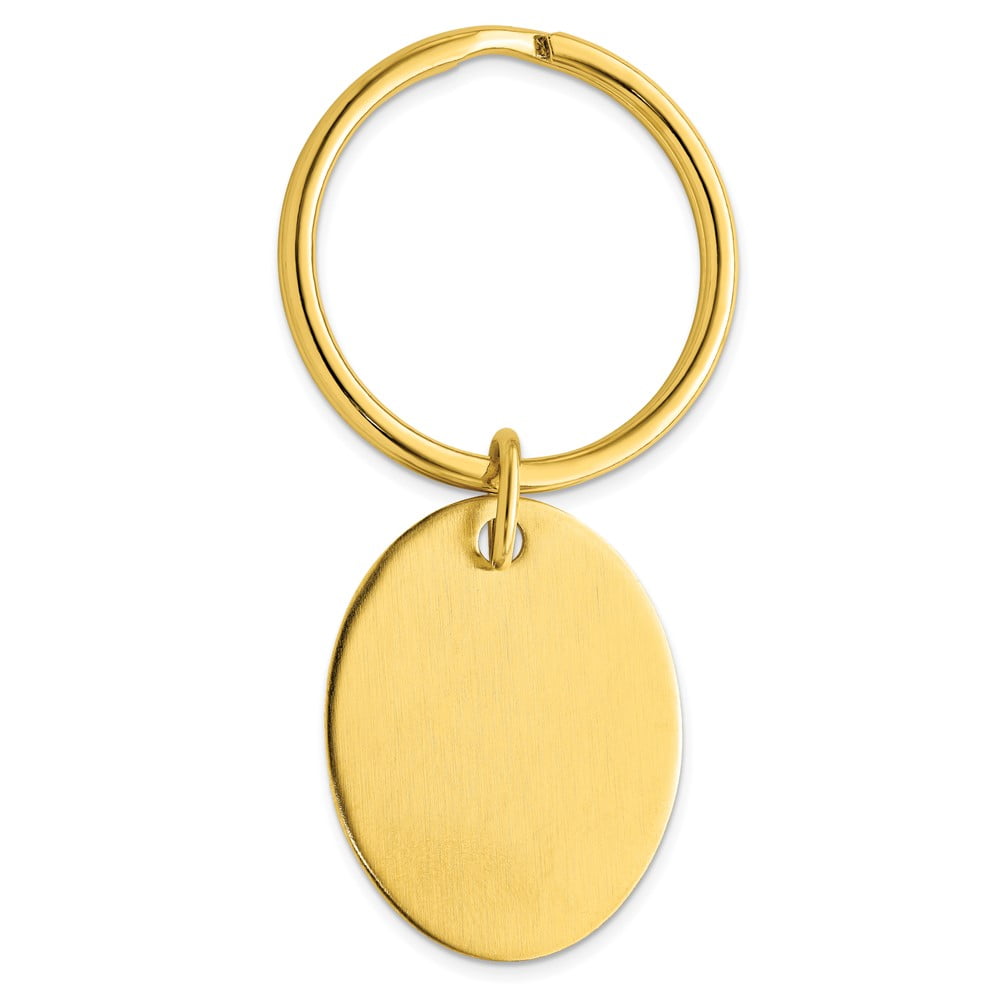 Gold-plated Kelly Waters Satin Oval Key Ring QGP3777