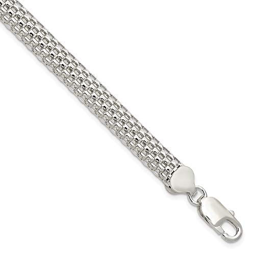Sterling Silver 8mm Mesh Bracelet 7 inches
