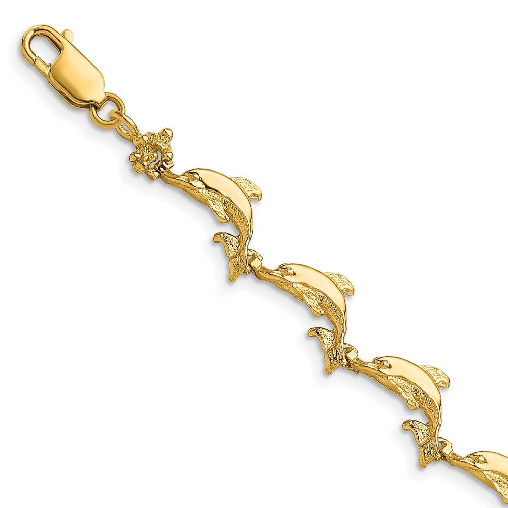 14k Dolphin Bracelet 7.5 inches
