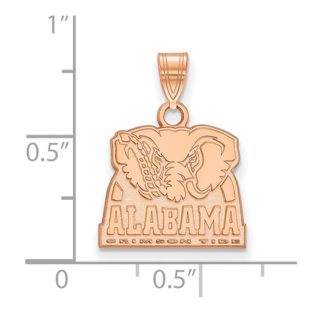 Sterling Silver Rose Gold-plated LogoArt University of Alabama Small Pendan