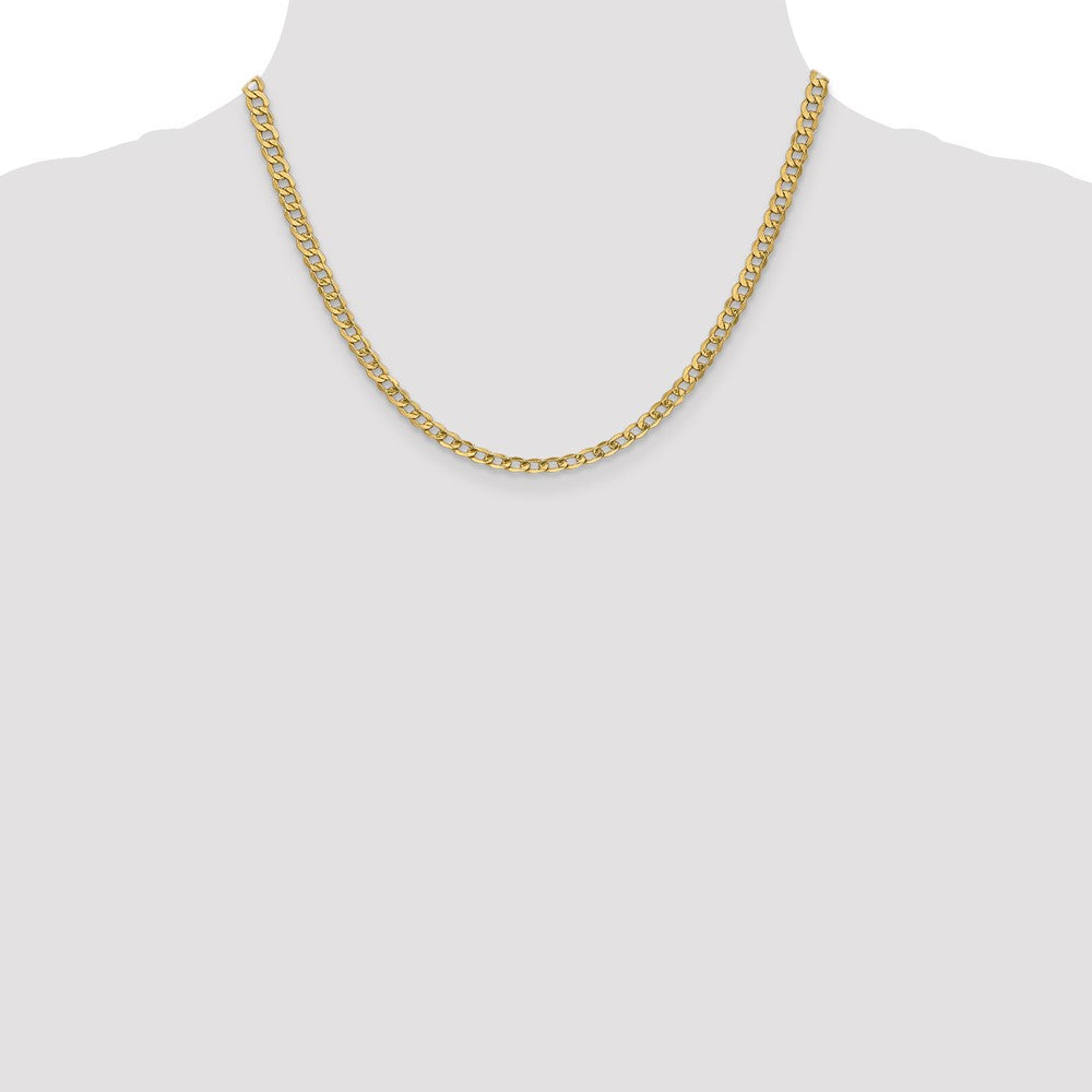 14k 4.3mm Semi-Solid Curb Chain