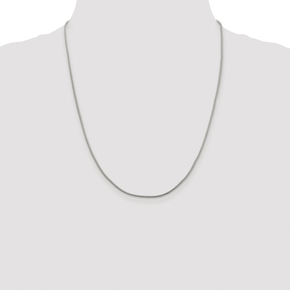 Sterling Silver Rhodium-plated 1.25mm Diamond-cut Round Franco Chain