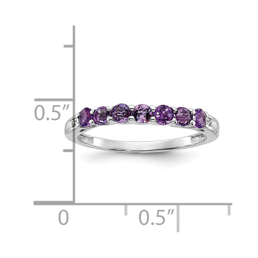 10k White Gold Amethyst (heat treated) & Diamond Ring