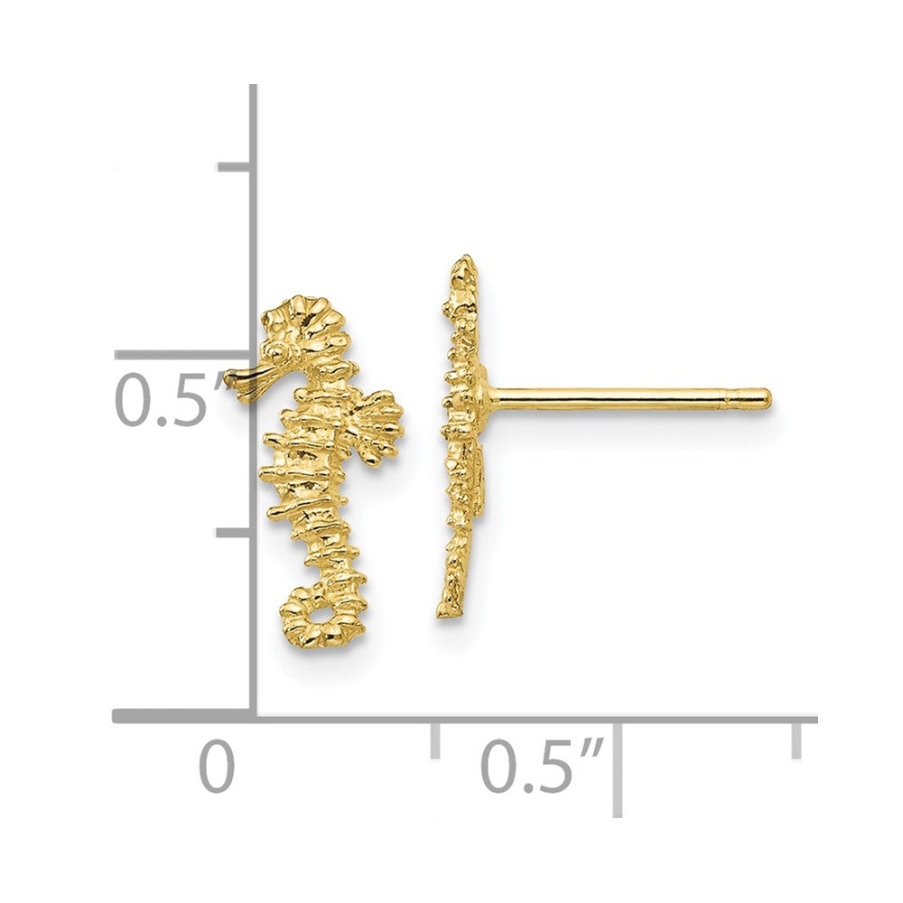 10k Mini Seahorse Post Earrings