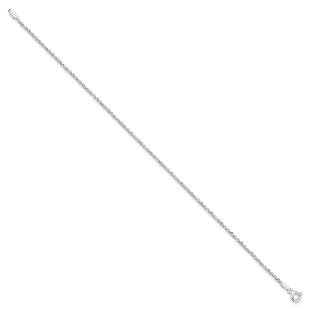 Sterling Silver 1.5mm Solid Rope Chain 7 inches