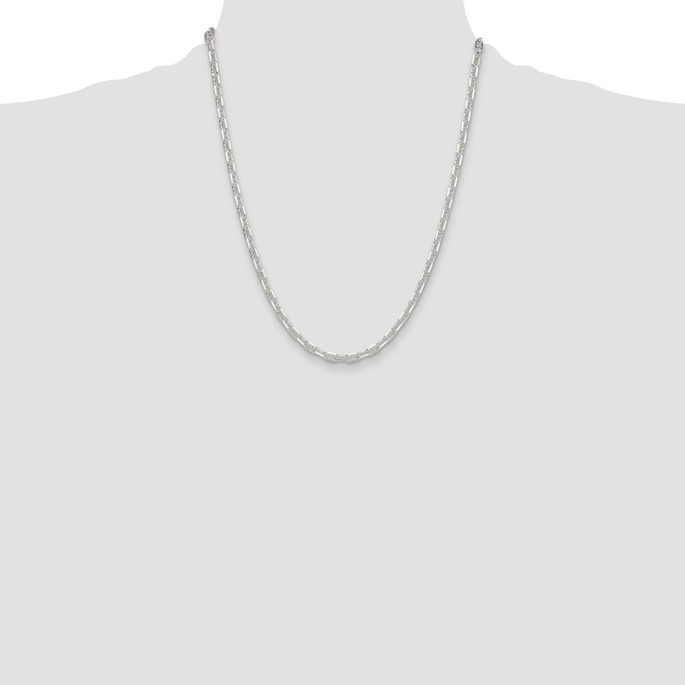 Sterling Silver Polished and D/C 4.75mm Mariner Link Chain