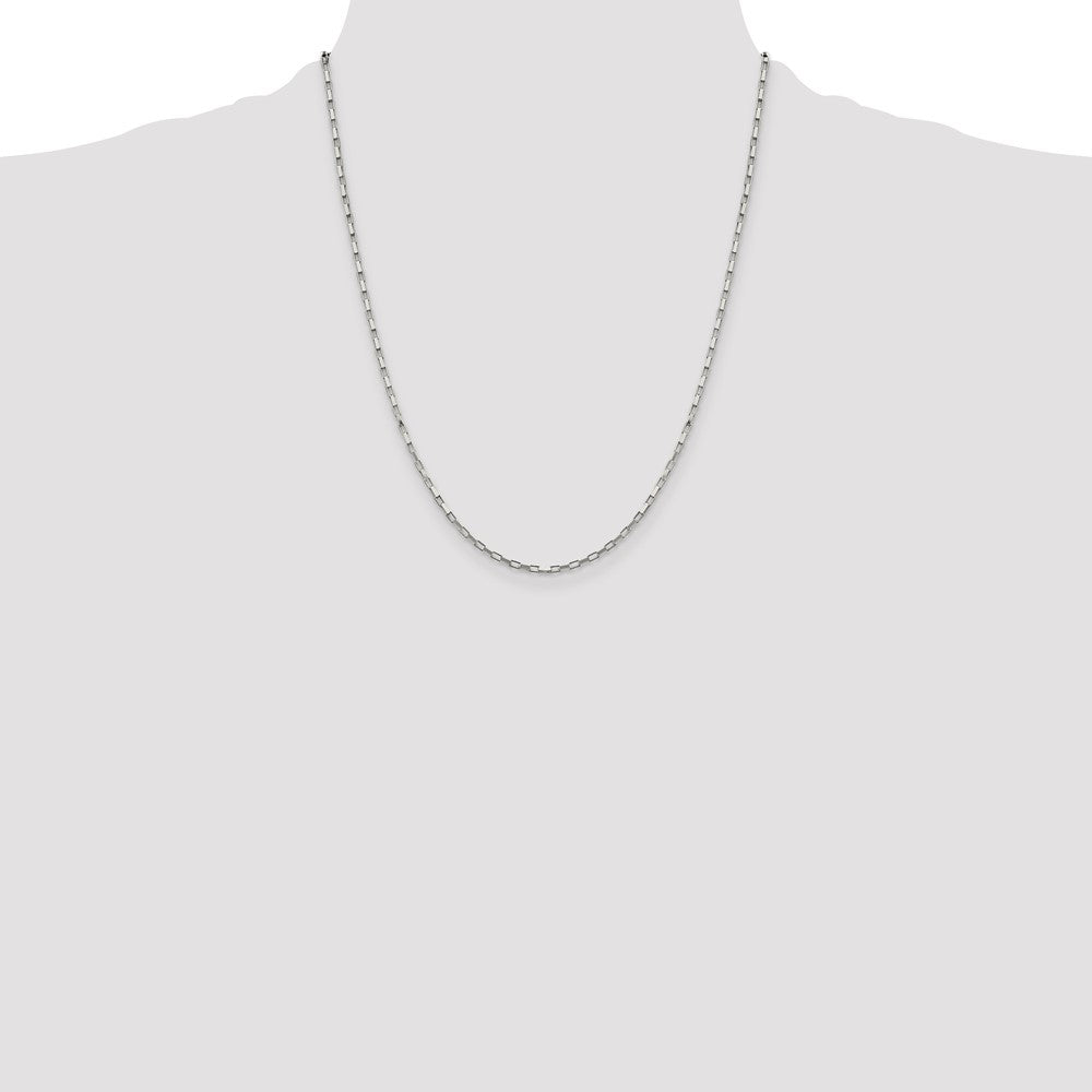 Sterling Silver 1.65mm Elongated Box Chain 22 Inches