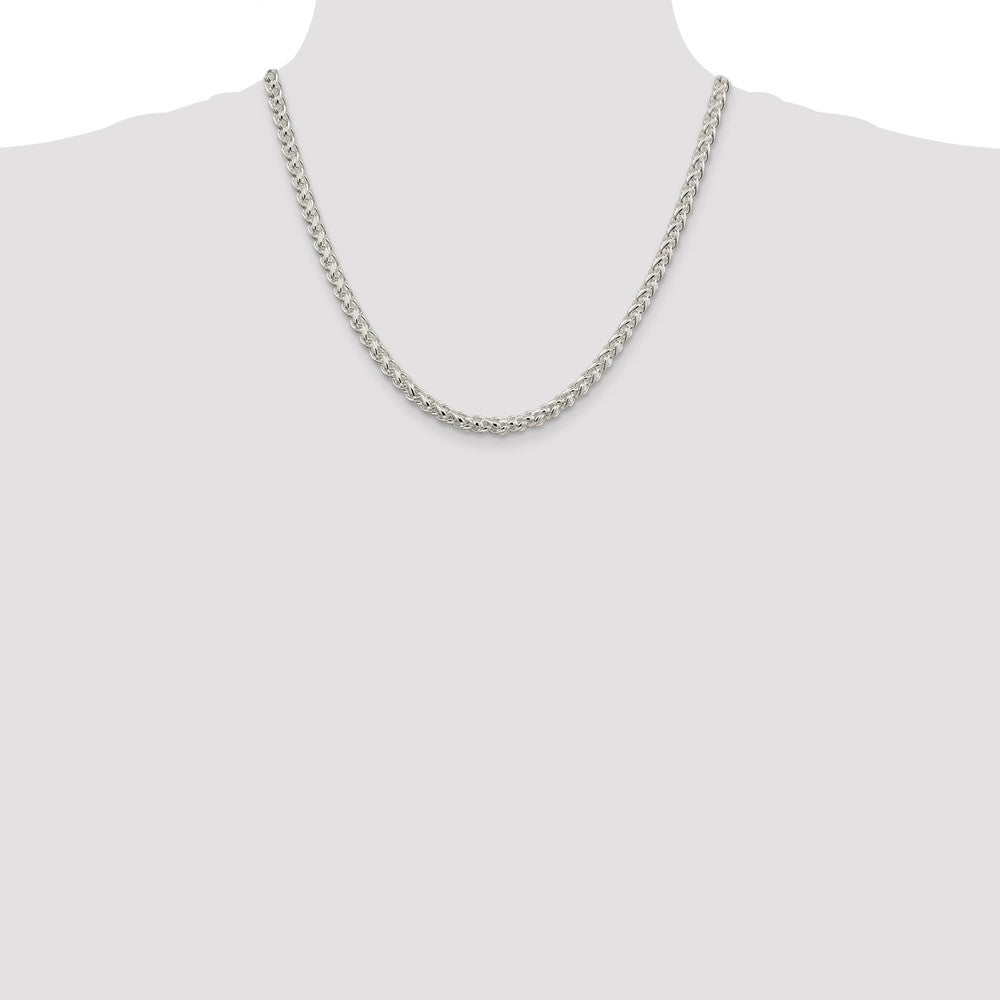 Sterling Silver 5mm Round Spiga Chain 20 Inches