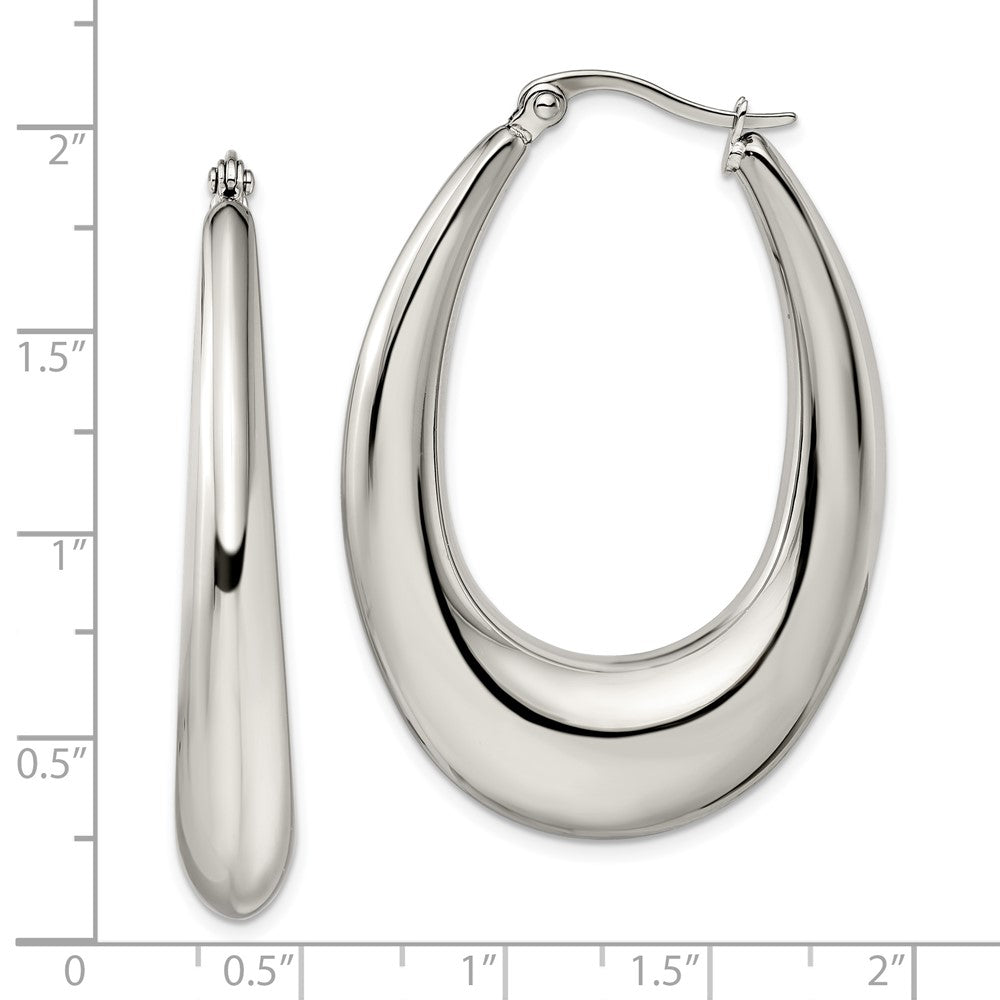 Stainless Steel Polished Hoop Earrings