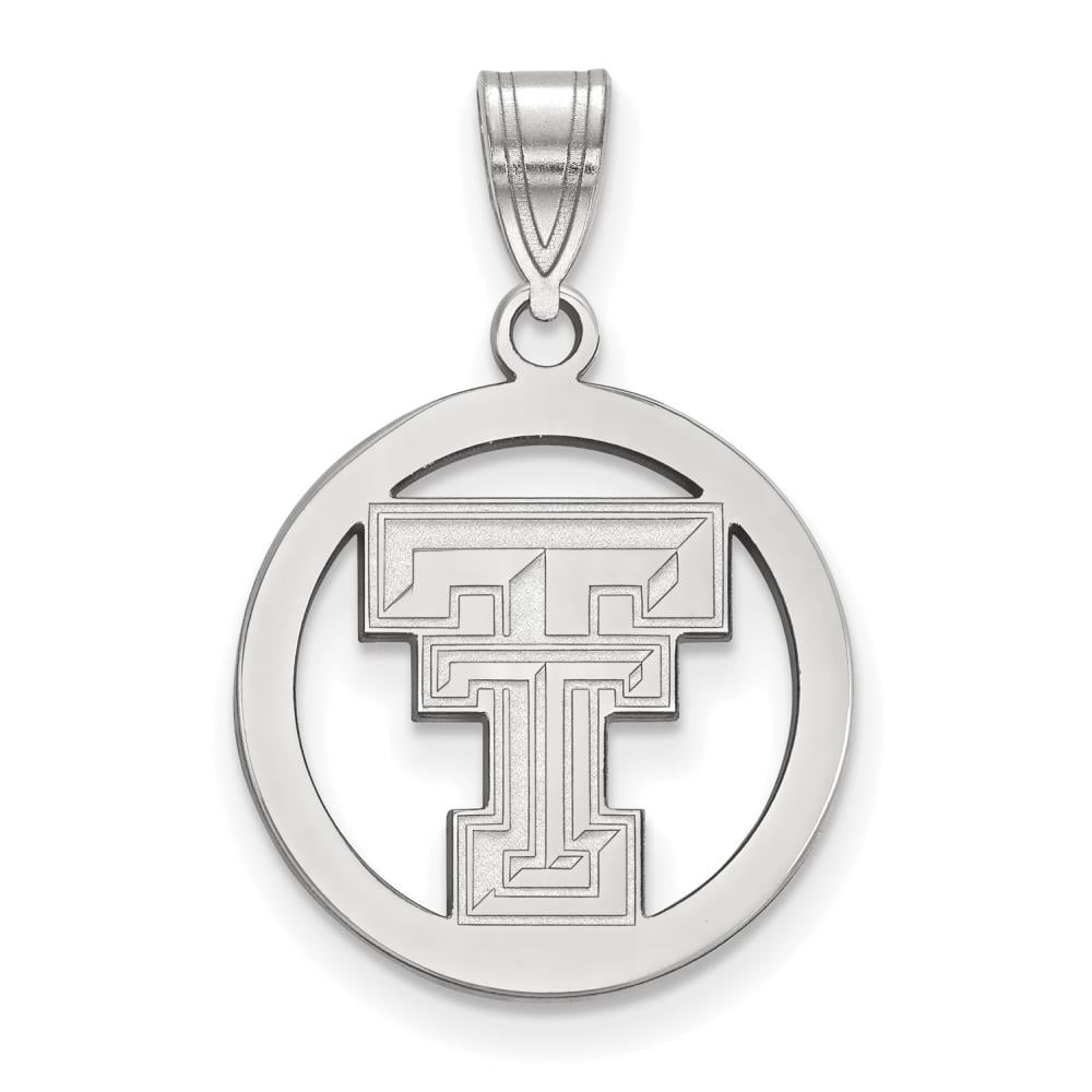 Sterling Silver Texas Tech U. Small Circle Pendant