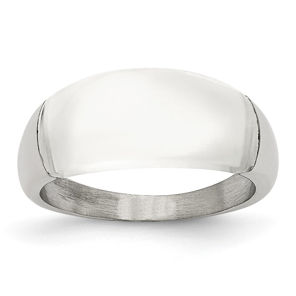 Stainless Steel 8mm Cats Eye Size 7 Ring