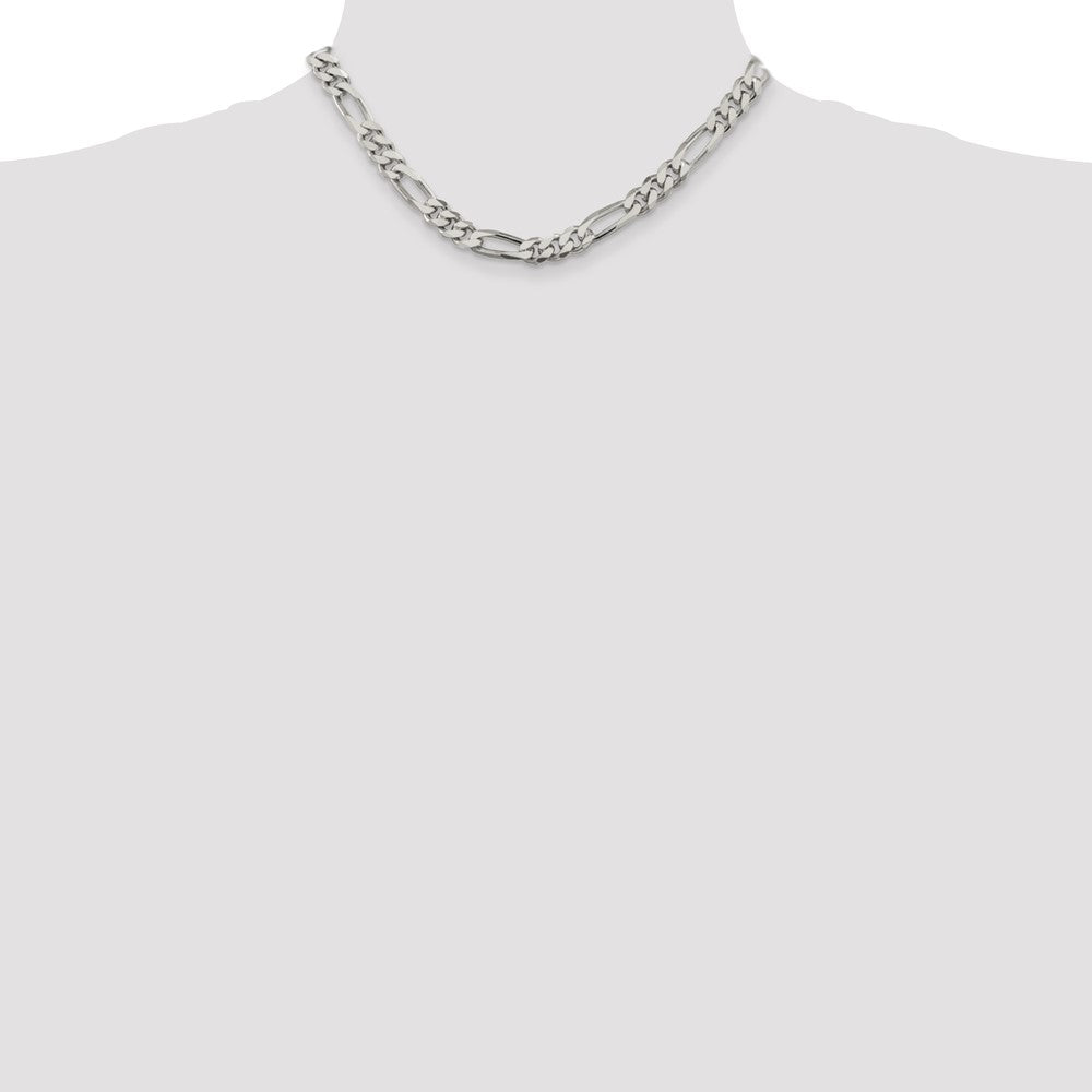 Sterling Silver 8mm Figaro Chain 16 Inches