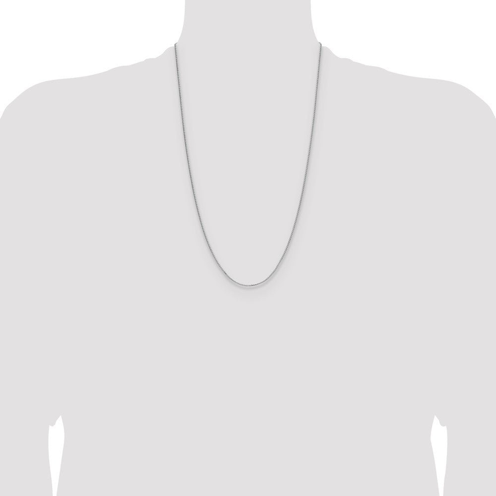 Sterling Silver Rhodium-plated 1.3mm 8 Sided D/C Double Spiga Chain