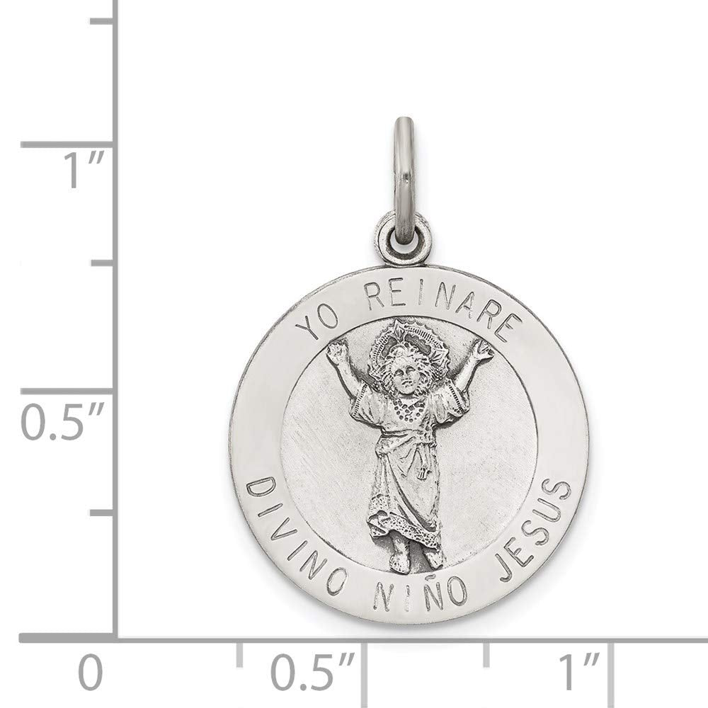 Sterling Silver Antiqued Divino Nino Medal (Divine Infant Jesus)