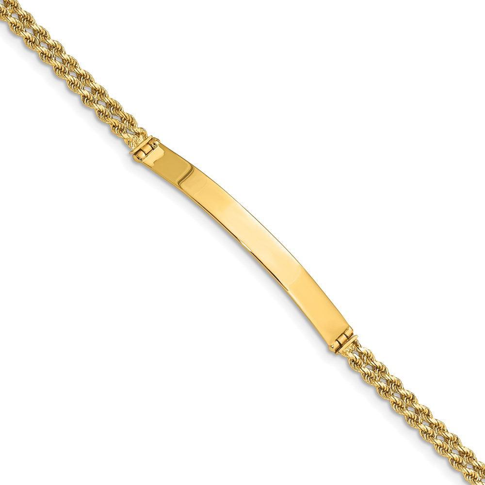 14k Two Strand Rope ID Bracelet 8 inches