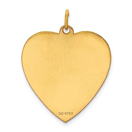 Sterling Silver GP Engraveable Heart Polished Disc Charm