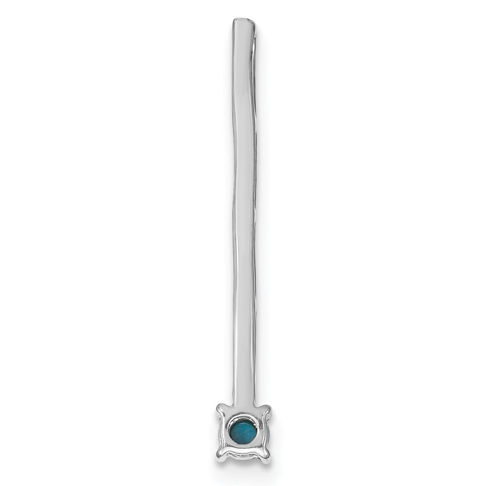 14k White Gold Turquoise and White Topaz Pendant