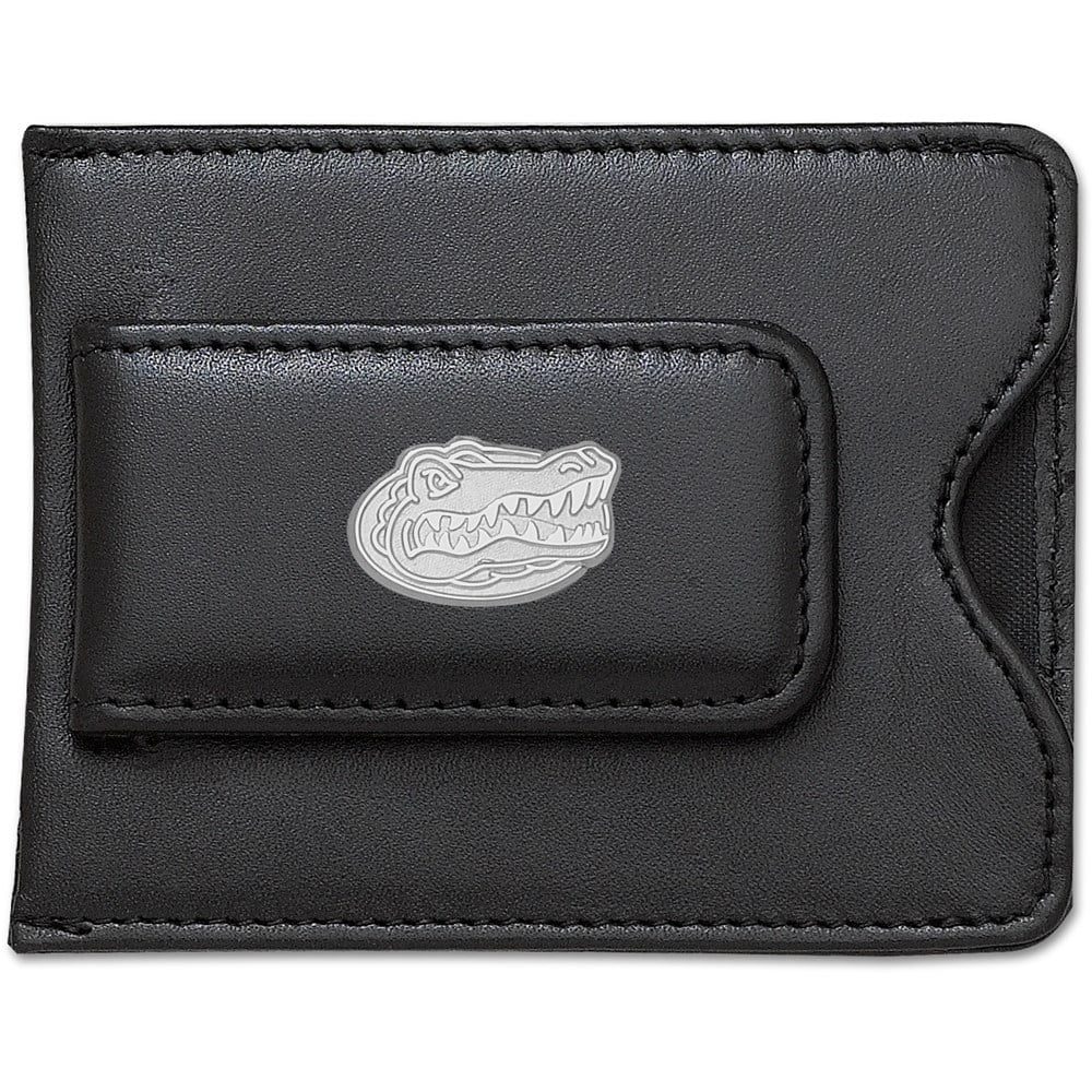 S/S UNIV OF FLORIDA GATOR HEAD 5/8 BLK LEATHER MC/CC HOLDER QUFL004MC9-SS