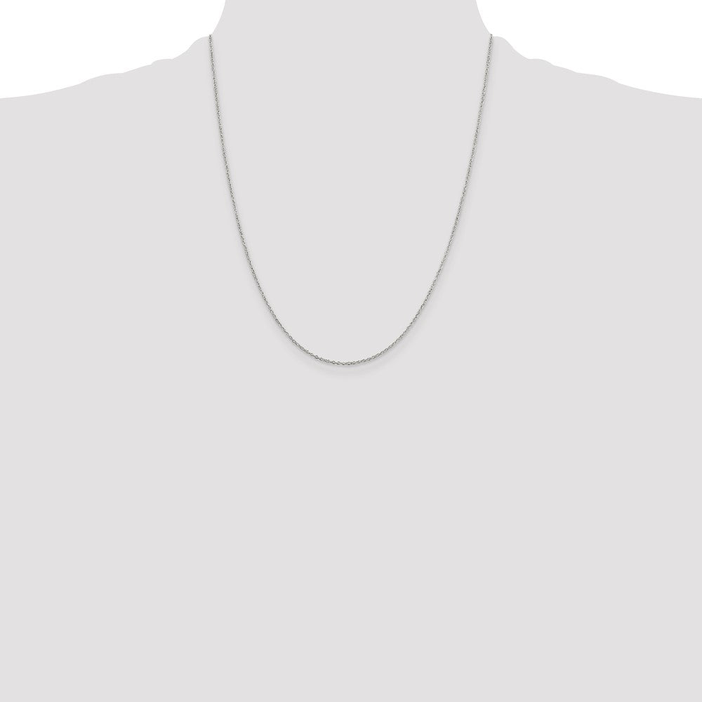Sterling Silver Rhodium-plated 1.1mm Forzantine Cable Chain w/4in ext.