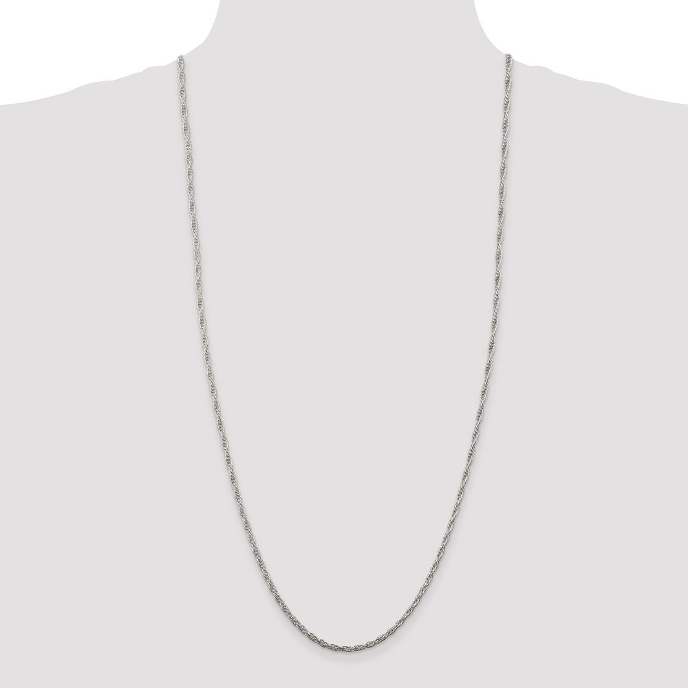 Sterling Silver 2.5mm Loose Rope Chain 30 Inches