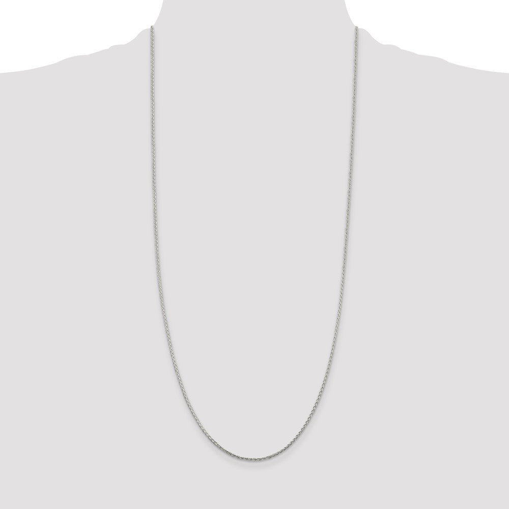 Sterling Silver 1.45mm Diamond-cut Round Spiga Chain 30 Inches