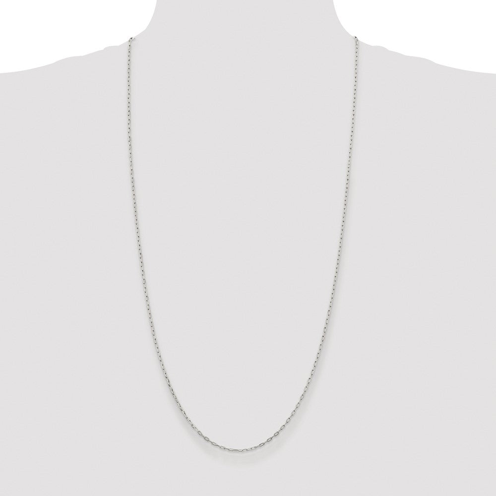 Sterling Silver Rhodium-plated 1.75mm Elongated Open Link Chain