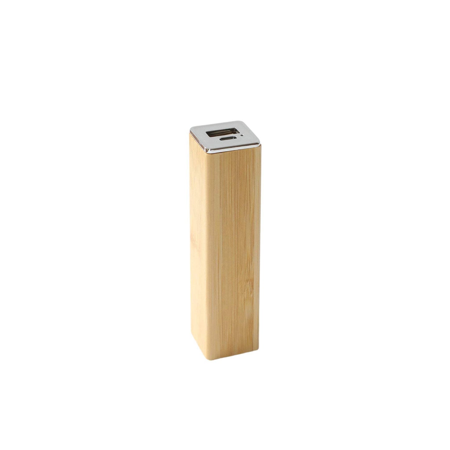 Square Tube Bamboo Power Bank Charger