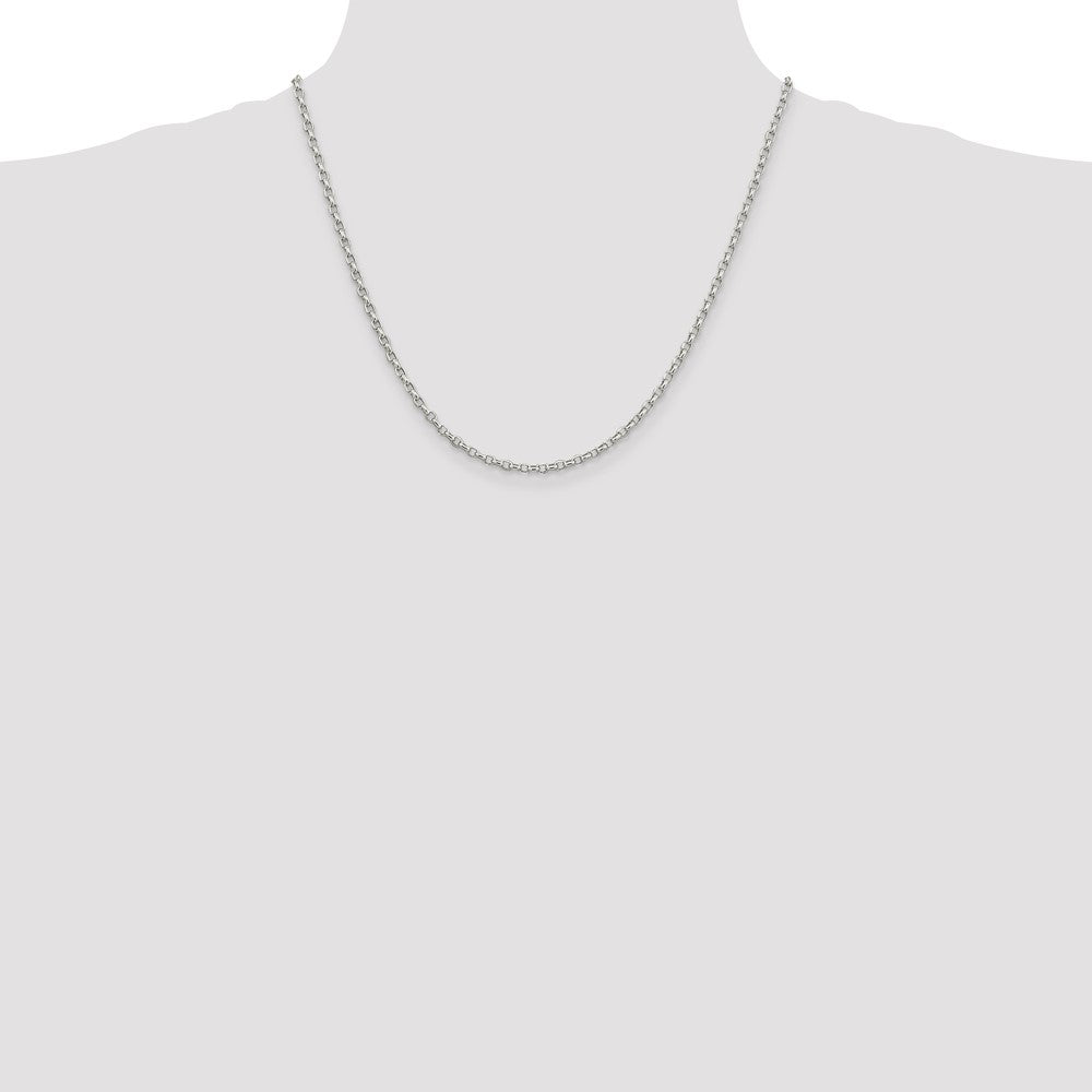 Sterling Silver 2.75mm Oval Fancy Rolo Chain 20 Inches