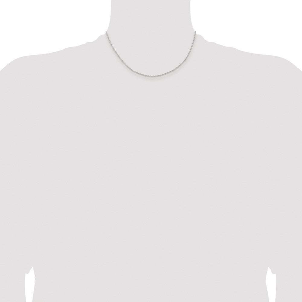 Sterling Silver Rhodium-plated 1.3mm Solid Rope Chain