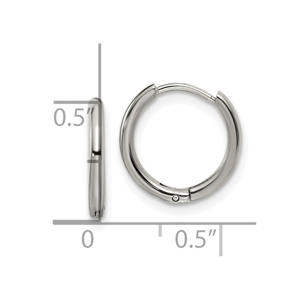 Stainless Steel Polished 1.6mm Hinged Hoop Earrings