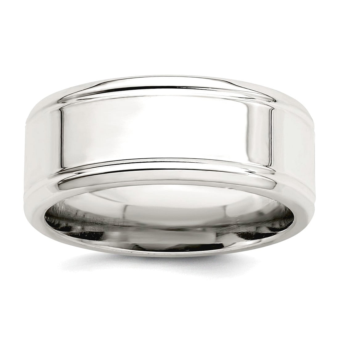 Sterling Silver 6mm Polished Flat Beveled Edge Fancy Band Size 13.5