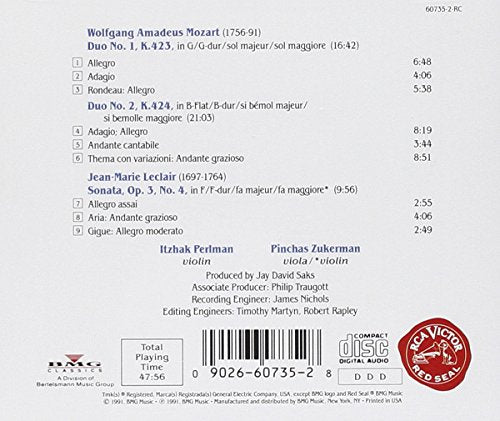 Mozart: Duos for Violin & Viola ~ Leclair: Sonata for 2 Violins