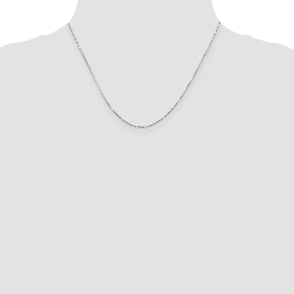 Sterling Silver Rhodium-plated .8mm 8 Sided Diamond-cut Box Chain