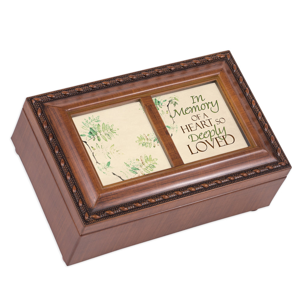 6" Brown and Beige Rectangular Religious Musical Box