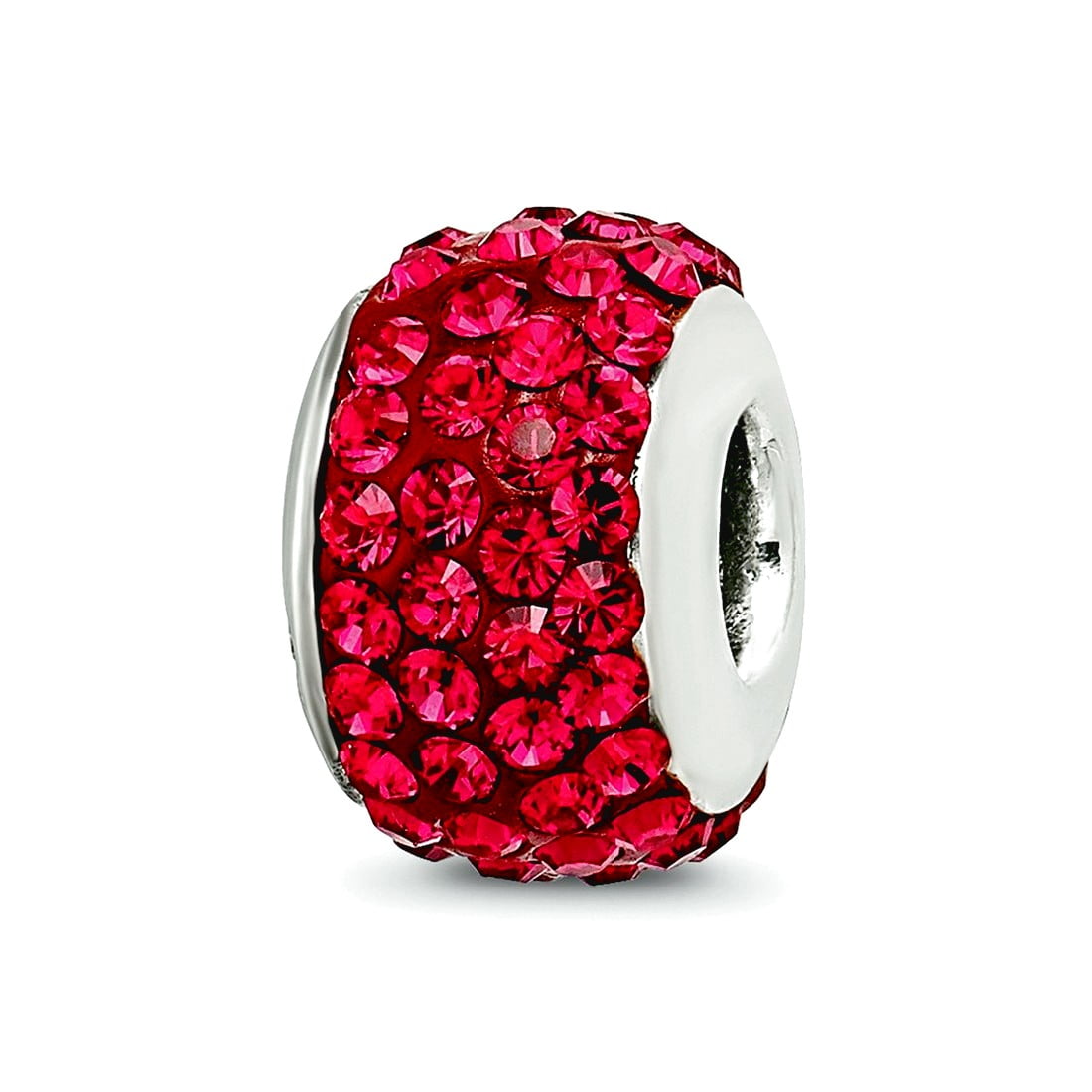 Sterling Silver Reflections July Full Red Preciosa Crystal Bead