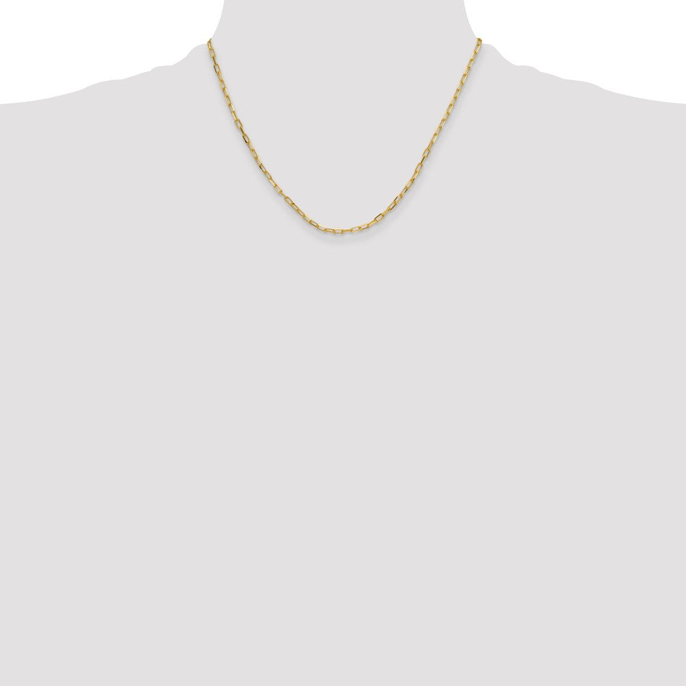 14k 3.0mm Solid Beveled D/C Paperclip Chain