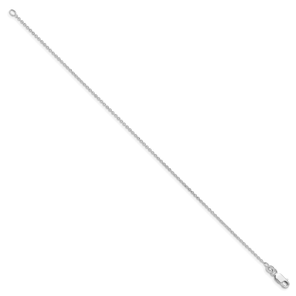 Sterling Silver Rhodium-plated 1.25mm Cable Chain 9 inches