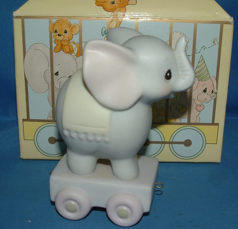 Precious Moments May Your Birthday Be Gigantic Age Four Elephant Porcelain Figurine