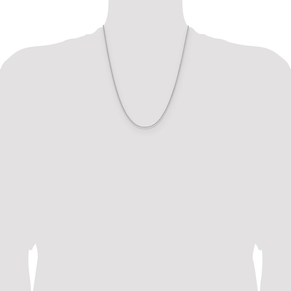14K White Gold 1.65mm D/C Square Cable Chain