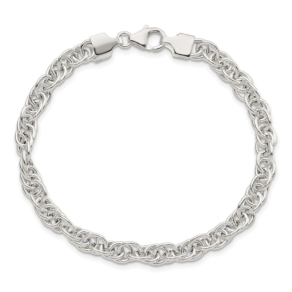 Sterling Silver Polished Fancy Link Bracelet 7.5 inches