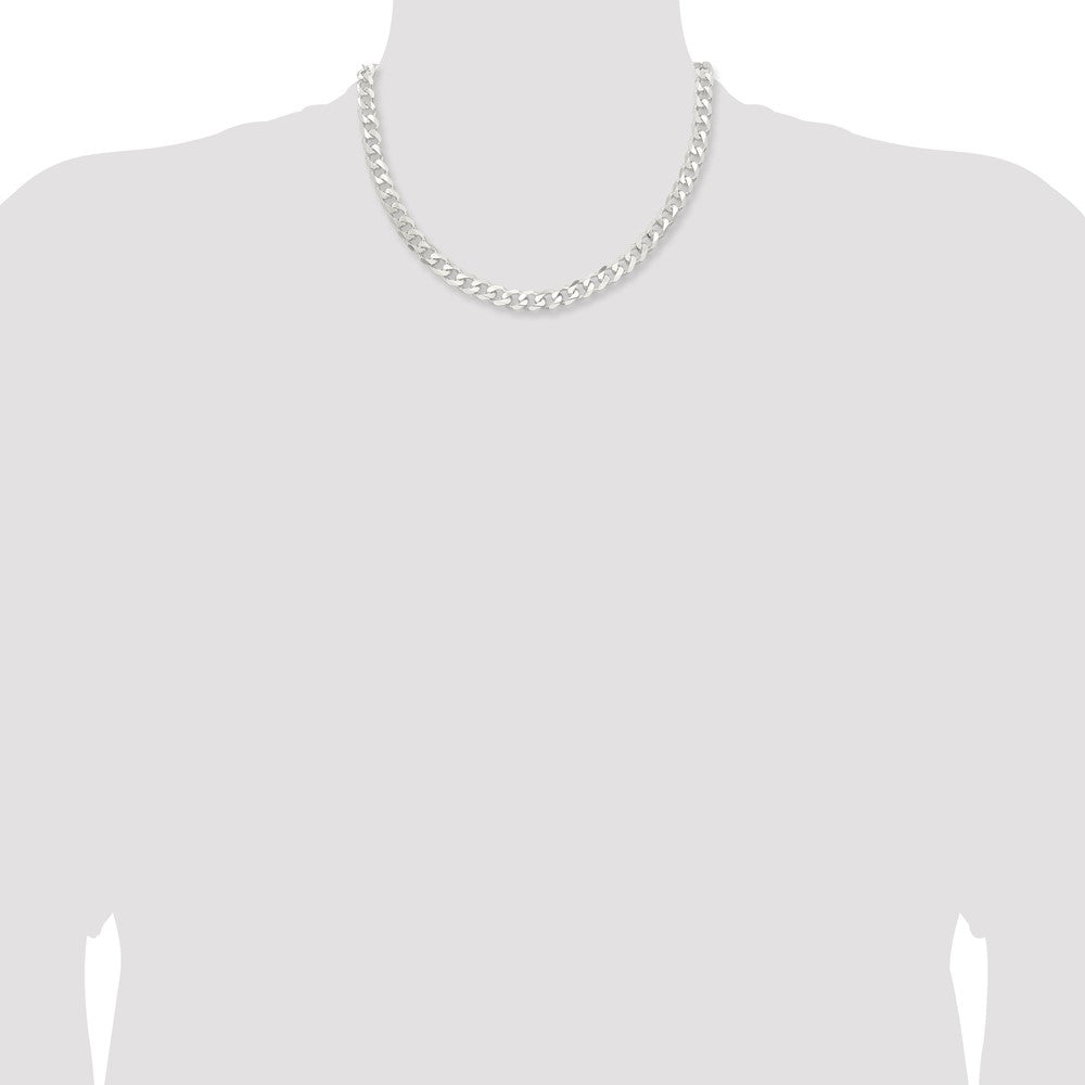 Sterling Silver 7.5mm Curb Chain 18 Inches