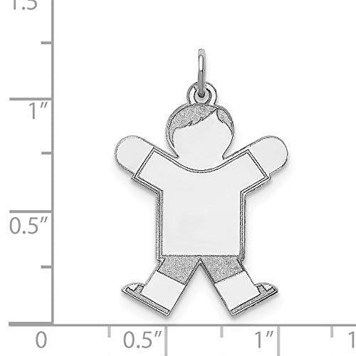 Sterling Silver Rhodium-plated Kid Charm