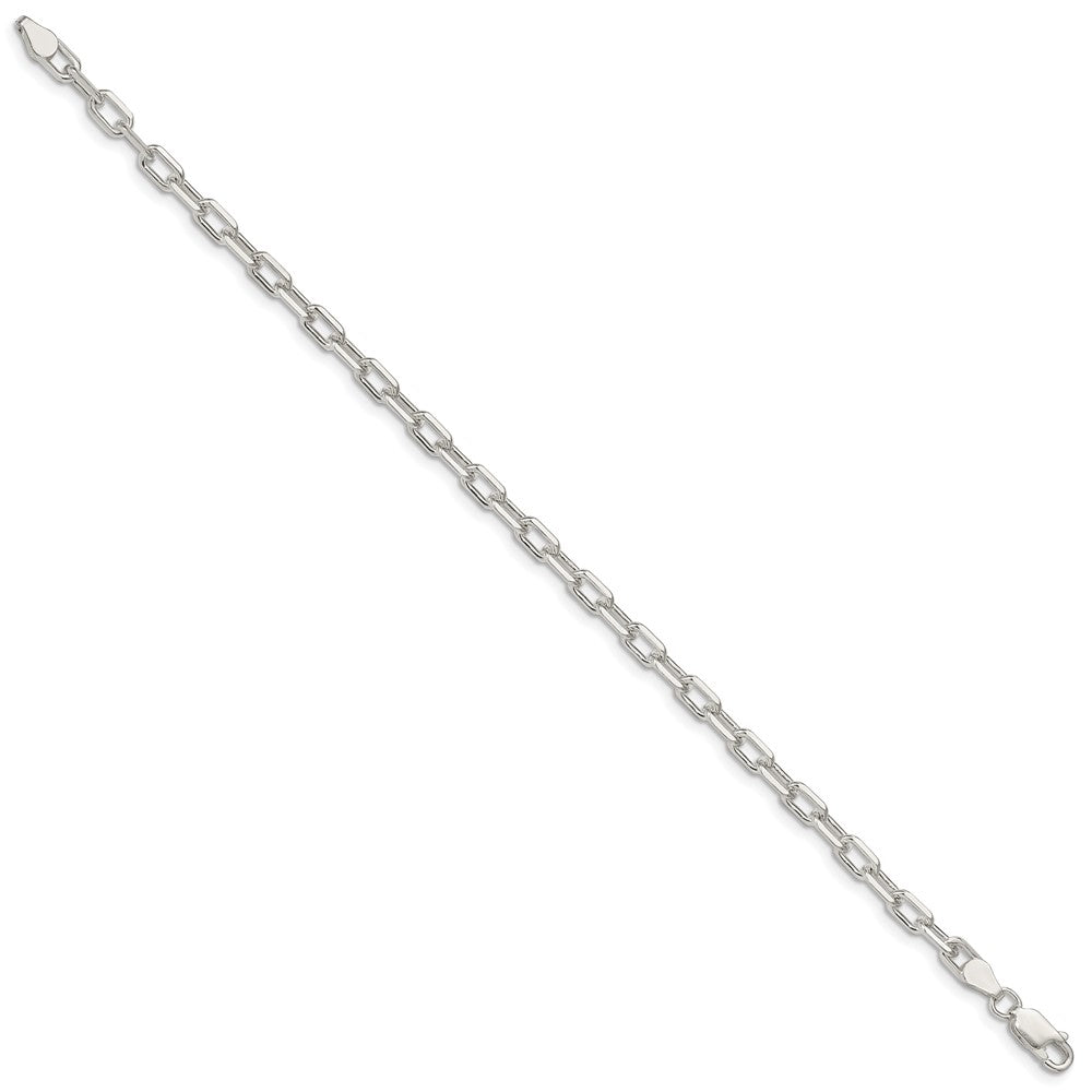 Sterling Silver 4.5mm Diamond-cut Long Link Cable Chain 7 inches