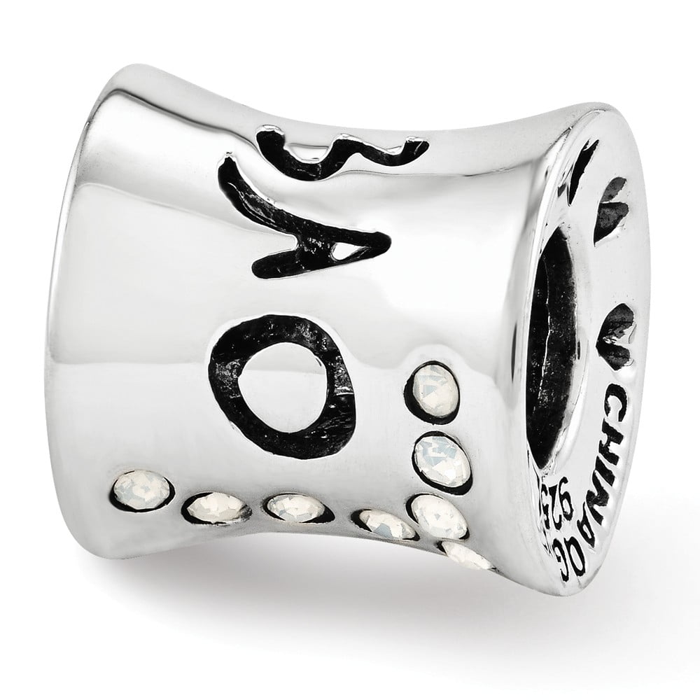 Sterling Silver Reflections Crystal Love Bead