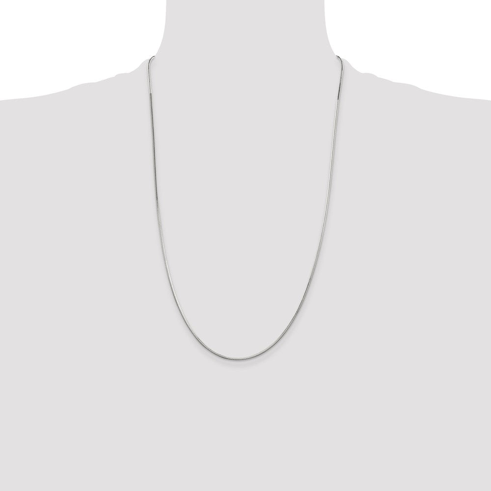 Sterling Silver 1.25mm Octagonal Snake Chain 26 Inches