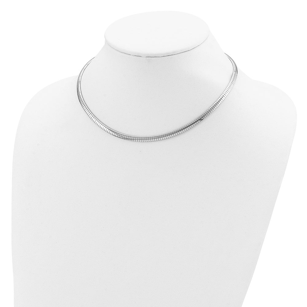 Sterling Silver Rhodium-plated 4mm with a 2 inch Extention Cubetto Chain 16 Inches