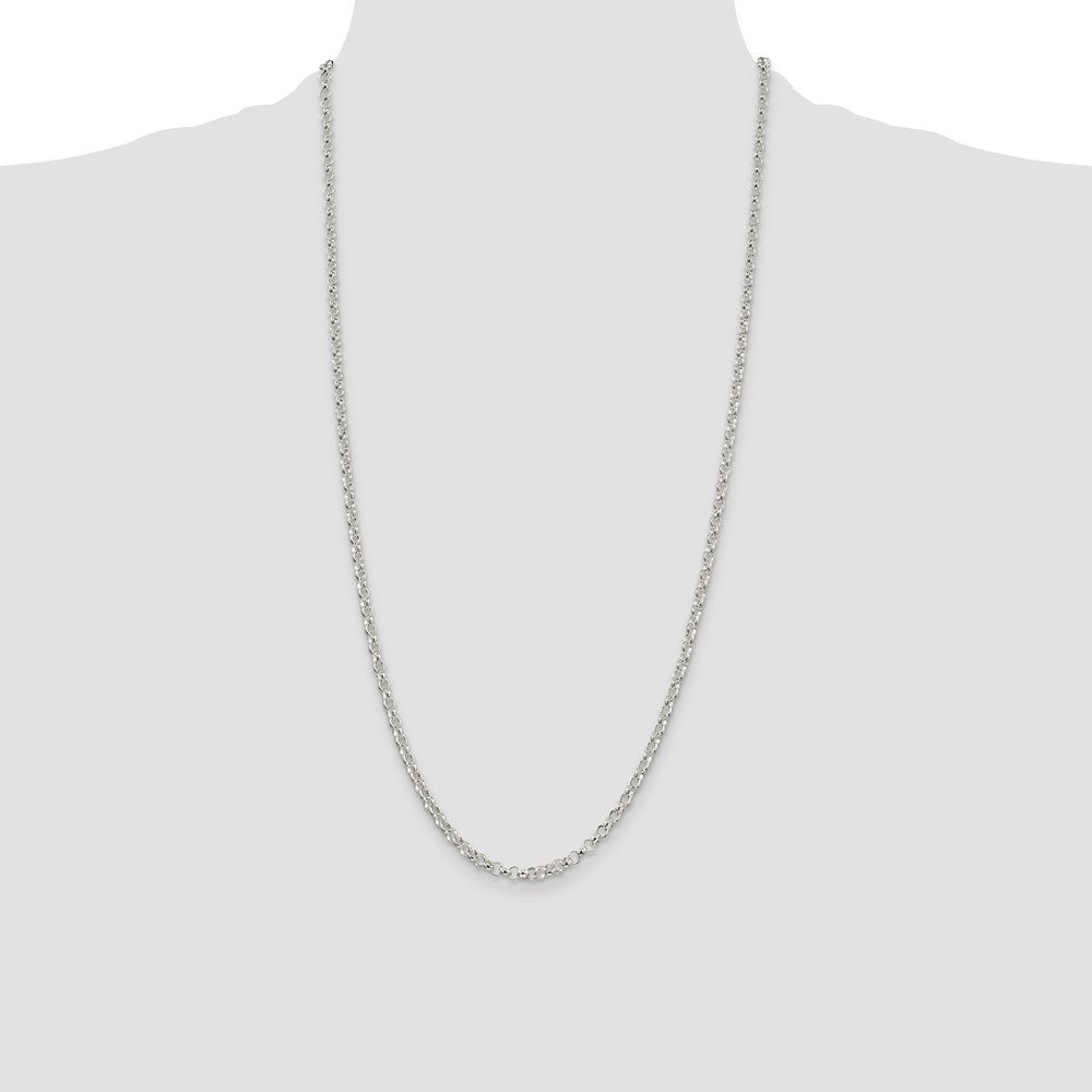 Sterling Silver 3.5mm Rolo Chain 28 Inches