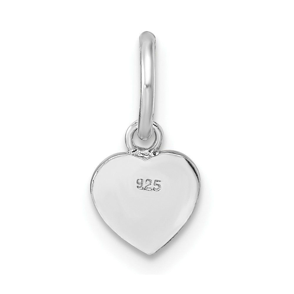 Sterling Silver RH-pltd Polished Rainbow Enamel Heart Children's Pendant